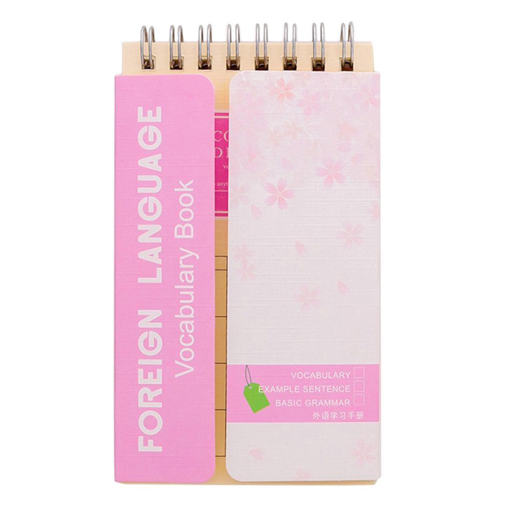 Cherry Blossom English Word Notebook Notepad Handy Notebook Green