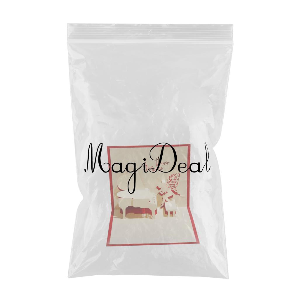 3D Greeting Cards Wedding Birthday Xmas Invitations Postcard - Music/Piano