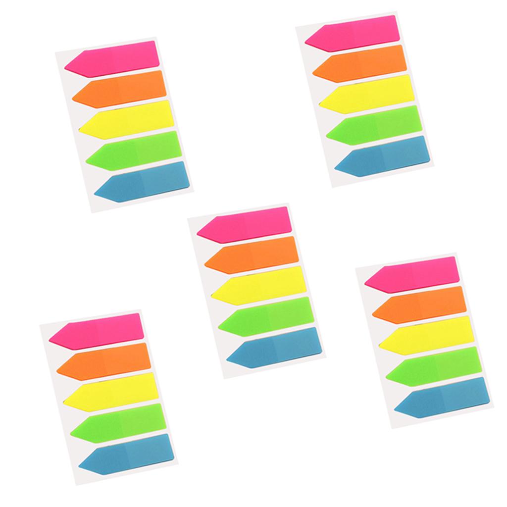 Fluorescent Index Tabs Colorful Adhesive Memo Sticky Note Label Arrow Shape