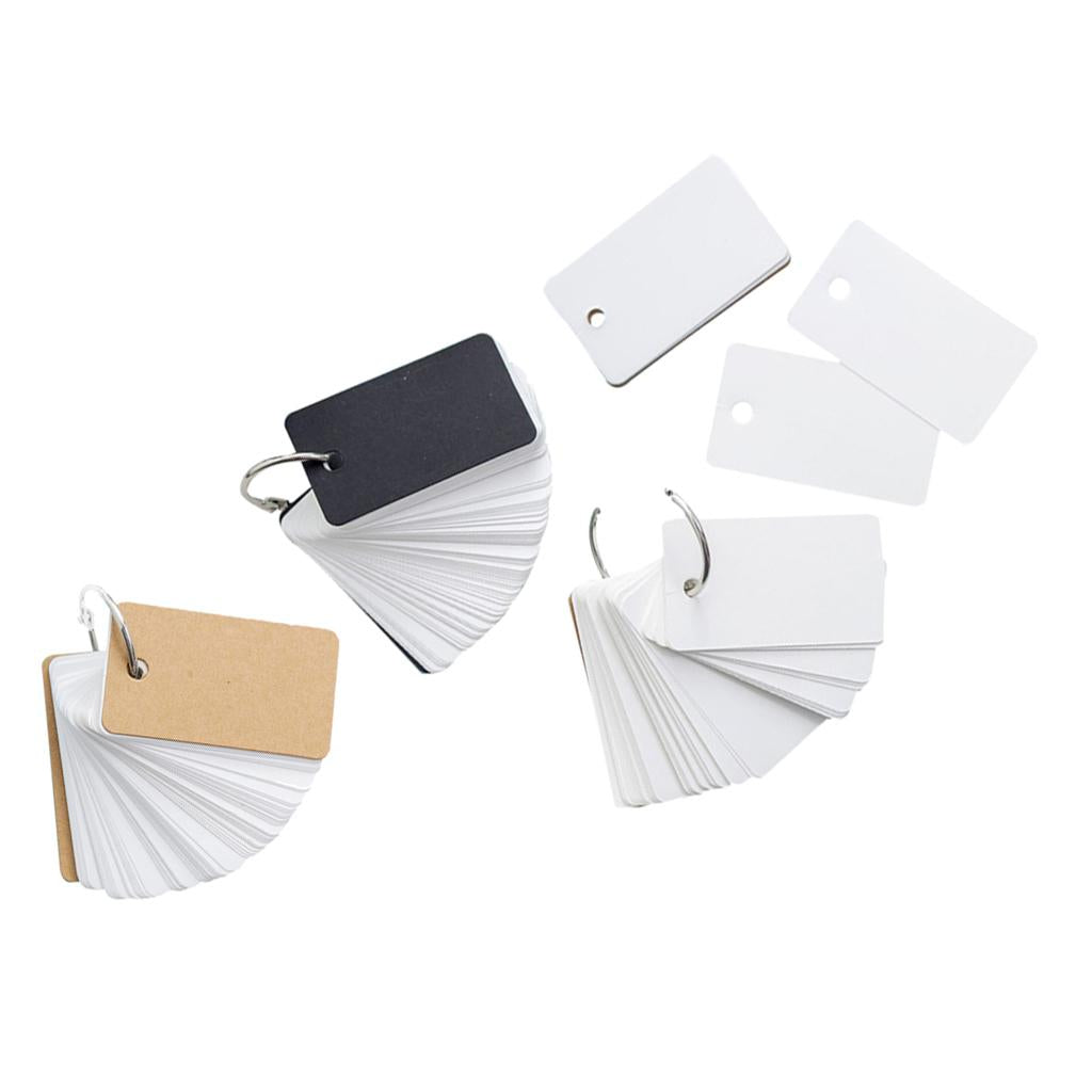 Note Card with Binder Ring Memo Pad DIY flash cards Black