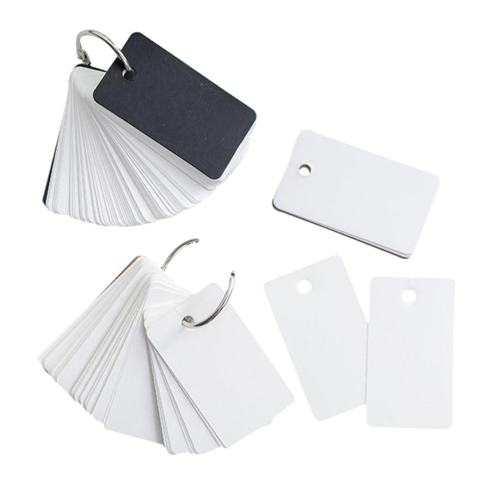 Note Card with Binder Ring Memo Pad DIY flash cards Black