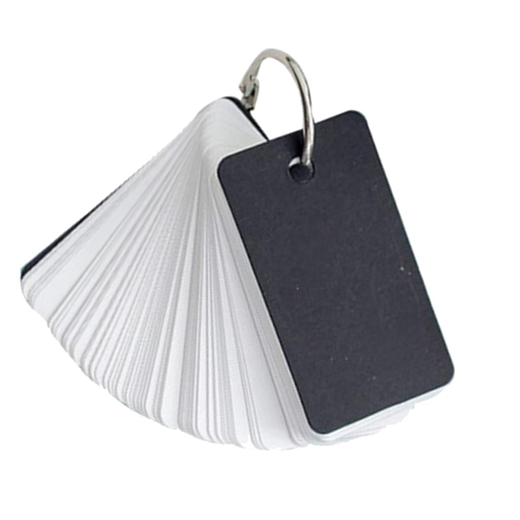 Note Card with Binder Ring Memo Pad DIY flash cards Black