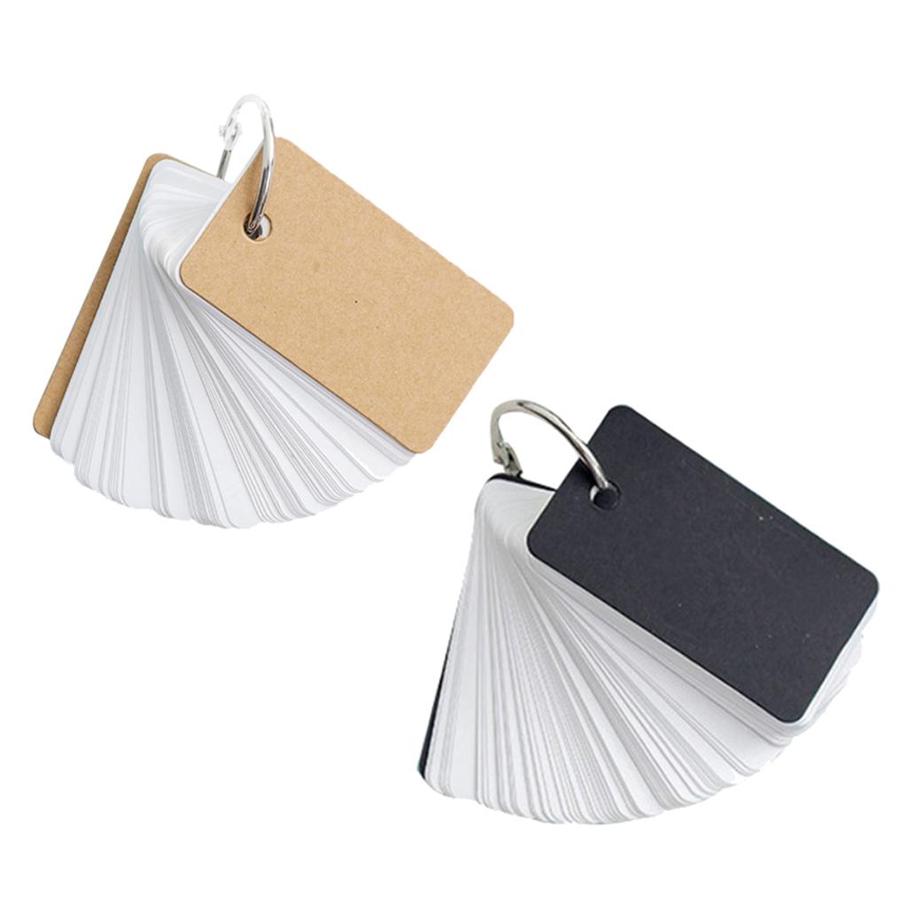 Note Card with Binder Ring Memo Pad DIY flash cards Black
