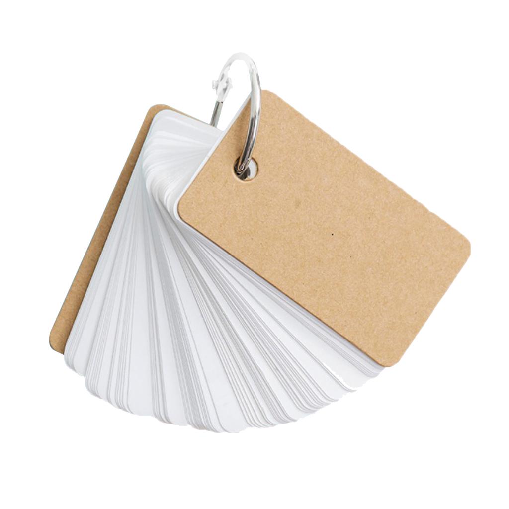 Note Card with Binder Ring Memo Pad DIY flash cards khaki
