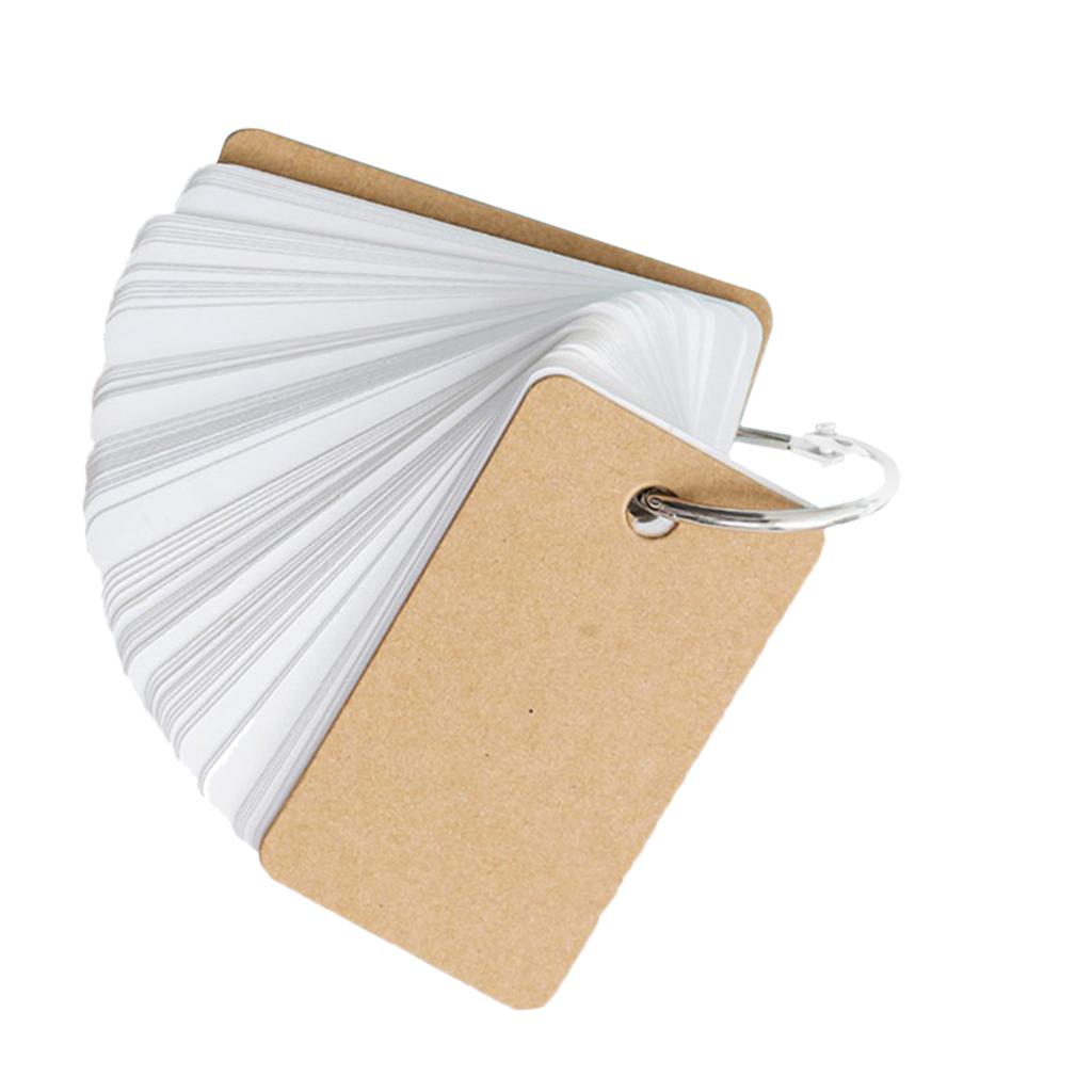 Note Card with Binder Ring Memo Pad DIY flash cards khaki