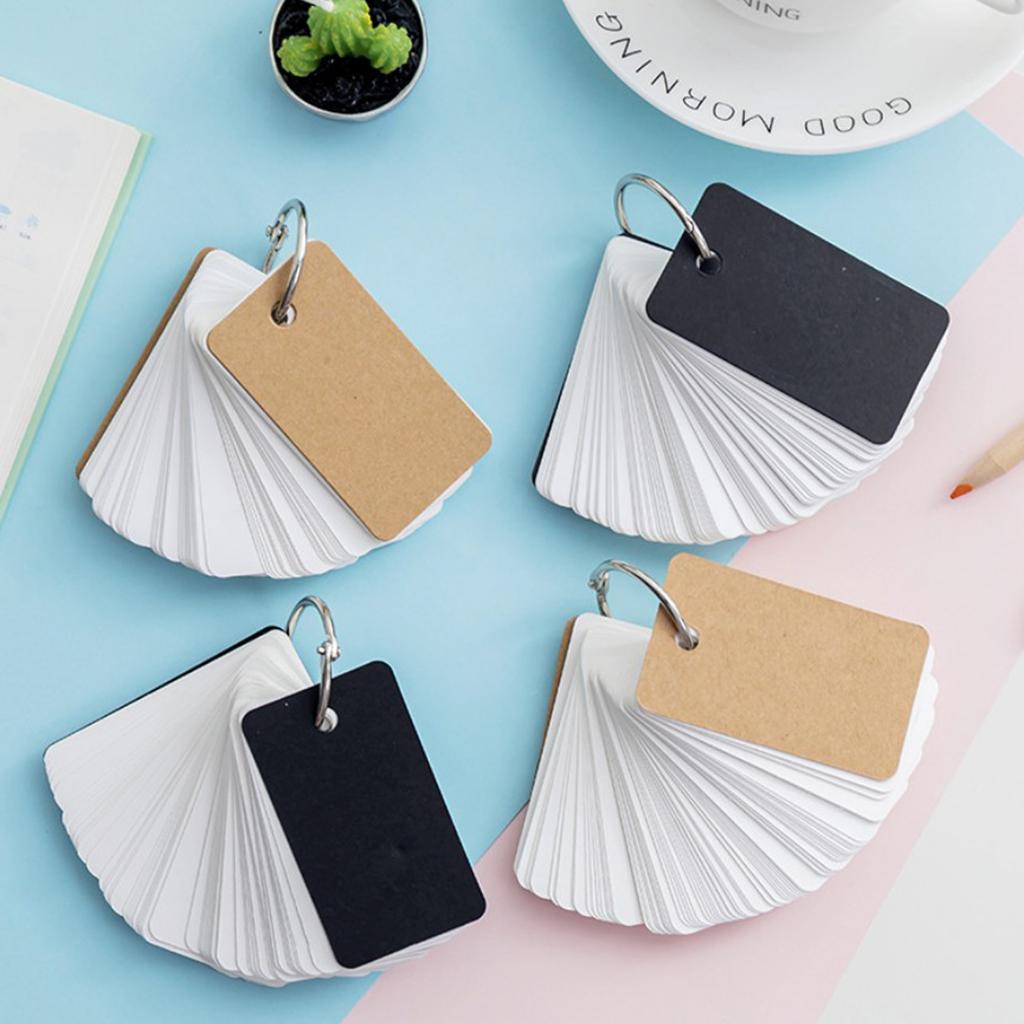 Note Card with Binder Ring Memo Pad DIY flash cards khaki