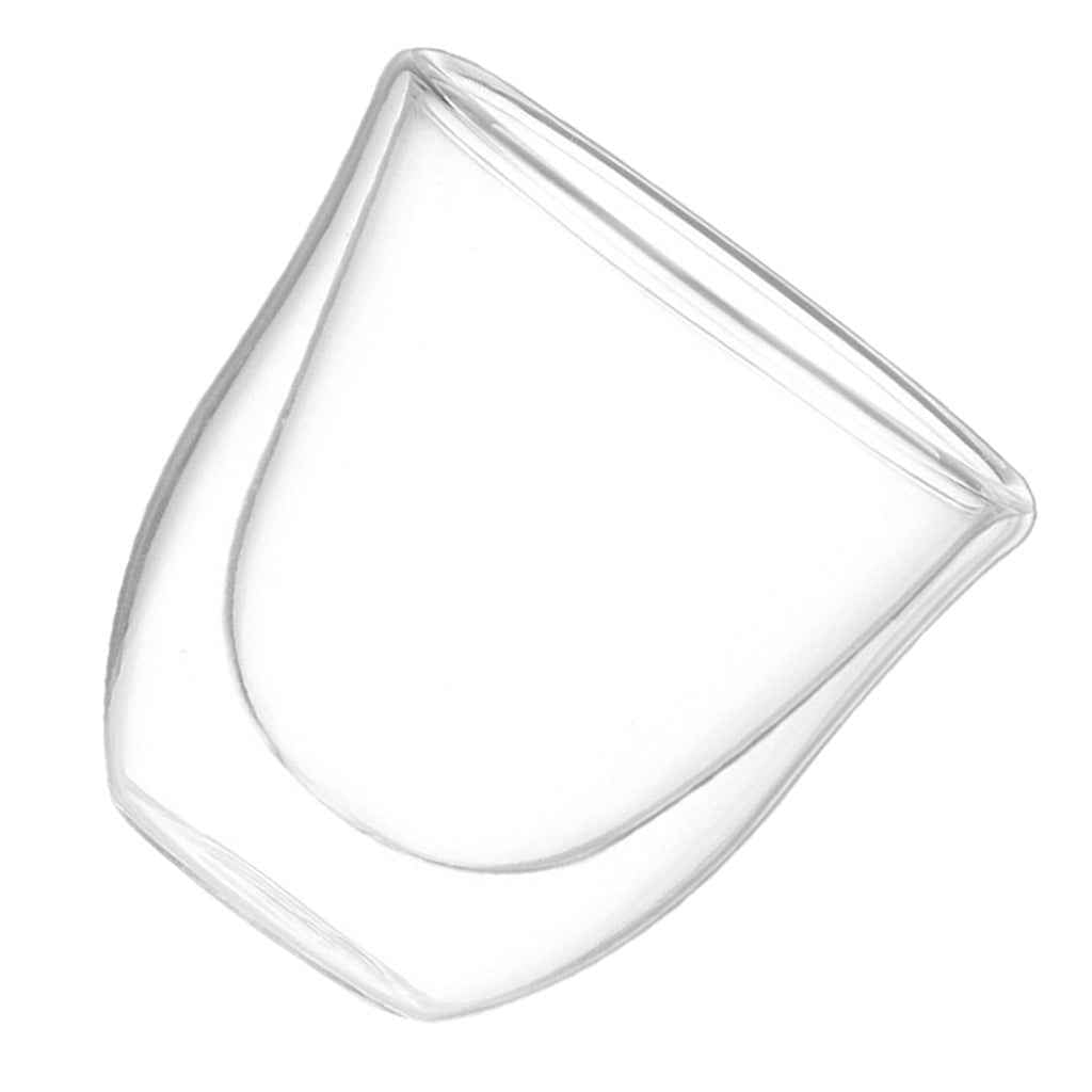 Modern Double Wall Clear Glass Mug - Perfect Clear Cup - Tea - Coffee - Cappuccino - Heatproof Insulating - Keeps Beverages Hot - Gift - 70ml