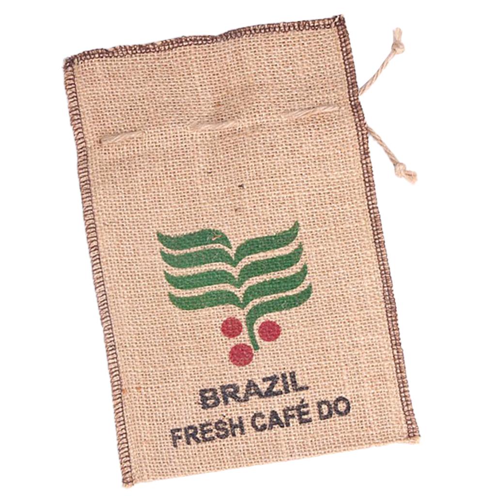 Burlap Coffee Bean Sacks Gunny Bag Reusable Bags With Drawstring 1