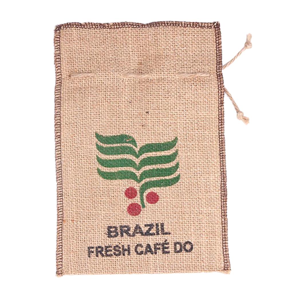 Burlap Coffee Bean Sacks Gunny Bag Reusable Bags With Drawstring 1