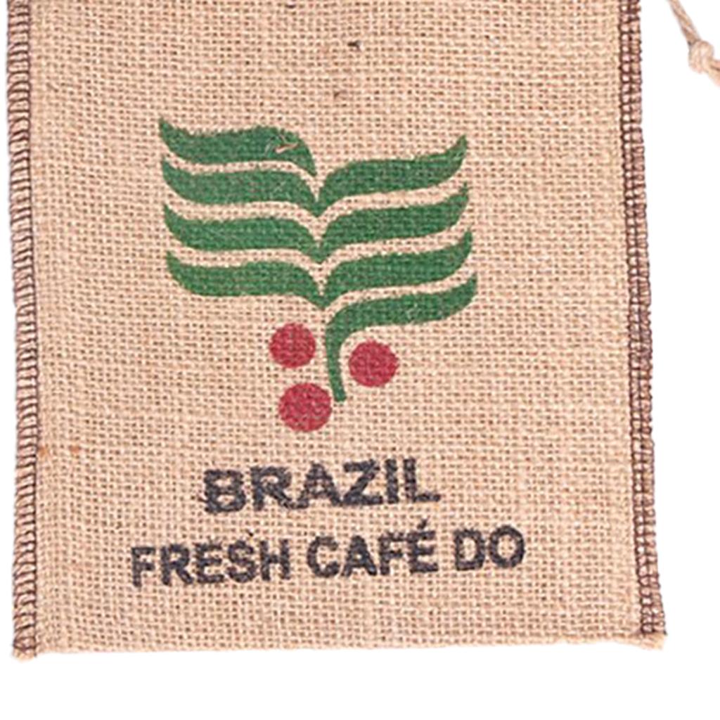 Burlap Coffee Bean Sacks Gunny Bag Reusable Bags With Drawstring 1