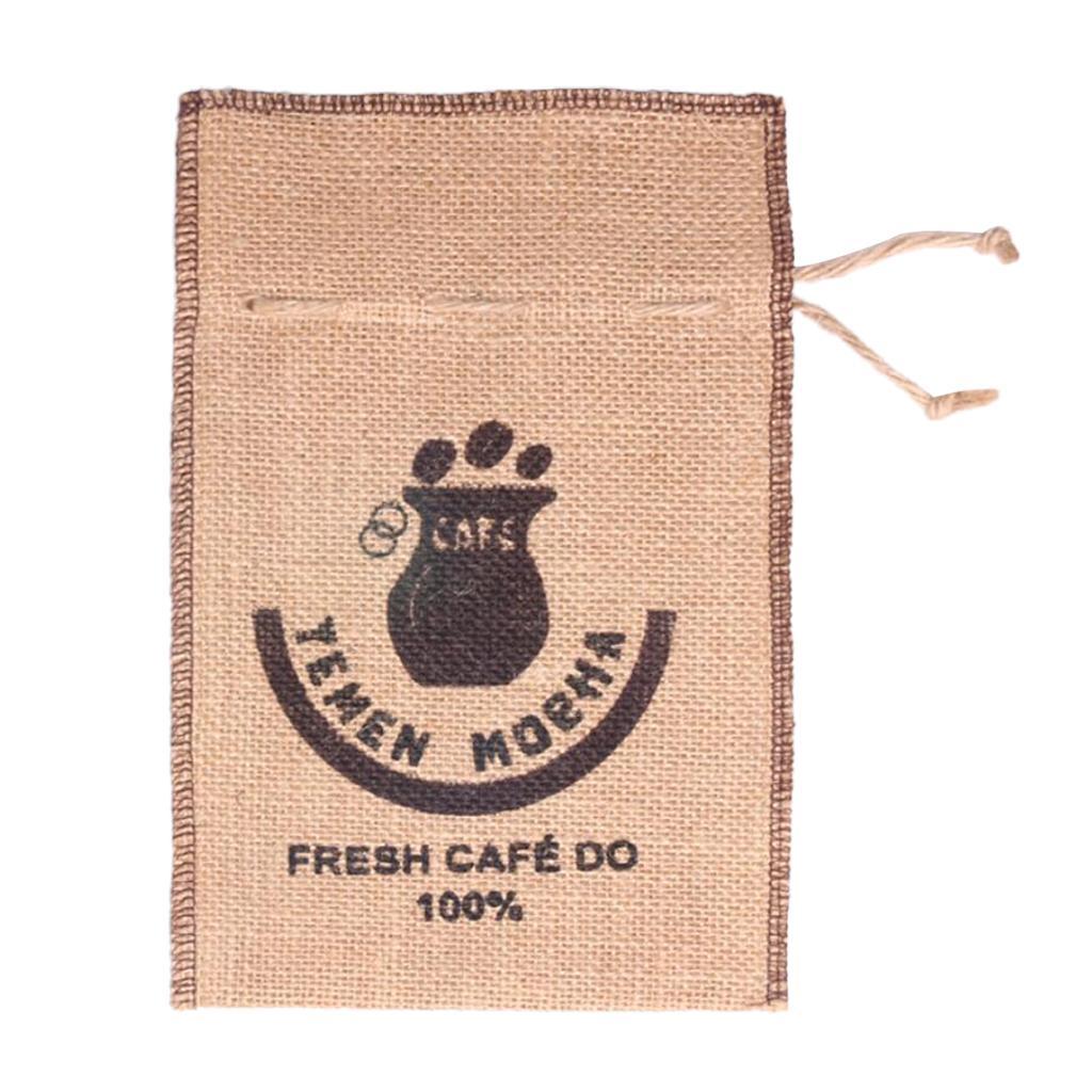 Burlap Coffee Bean Sacks Gunny Bag Reusable Bags With Drawstring 6