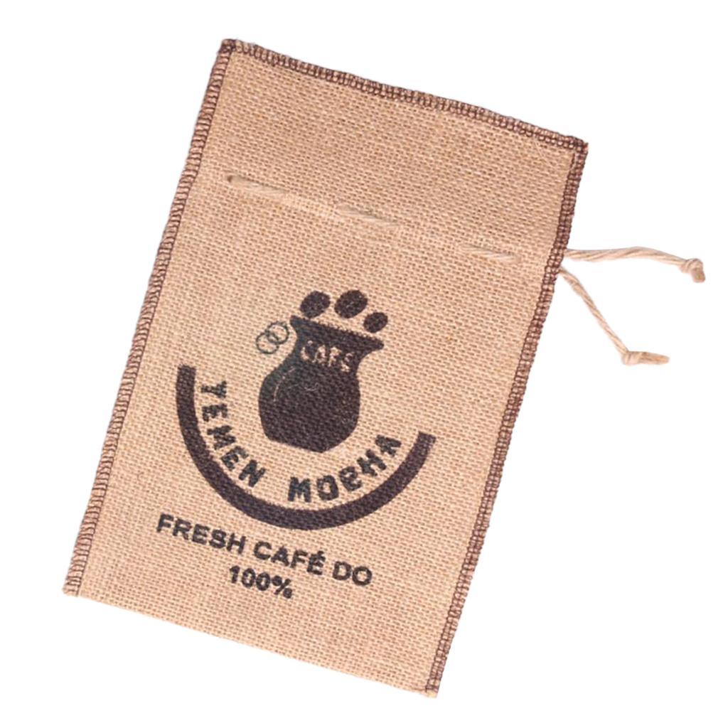 Burlap Coffee Bean Sacks Gunny Bag Reusable Bags With Drawstring 6