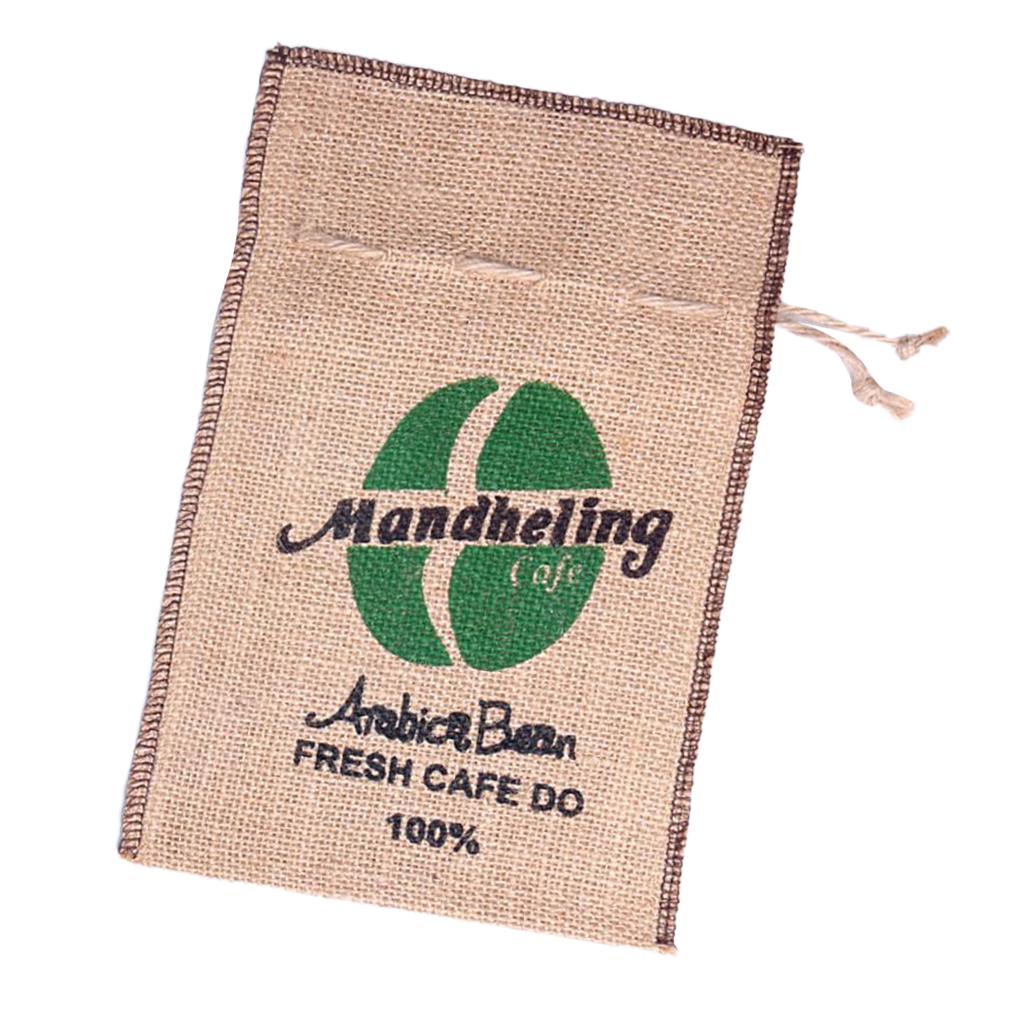 Burlap Coffee Bean Sacks Gunny Bag Reusable Bags With Drawstring 8