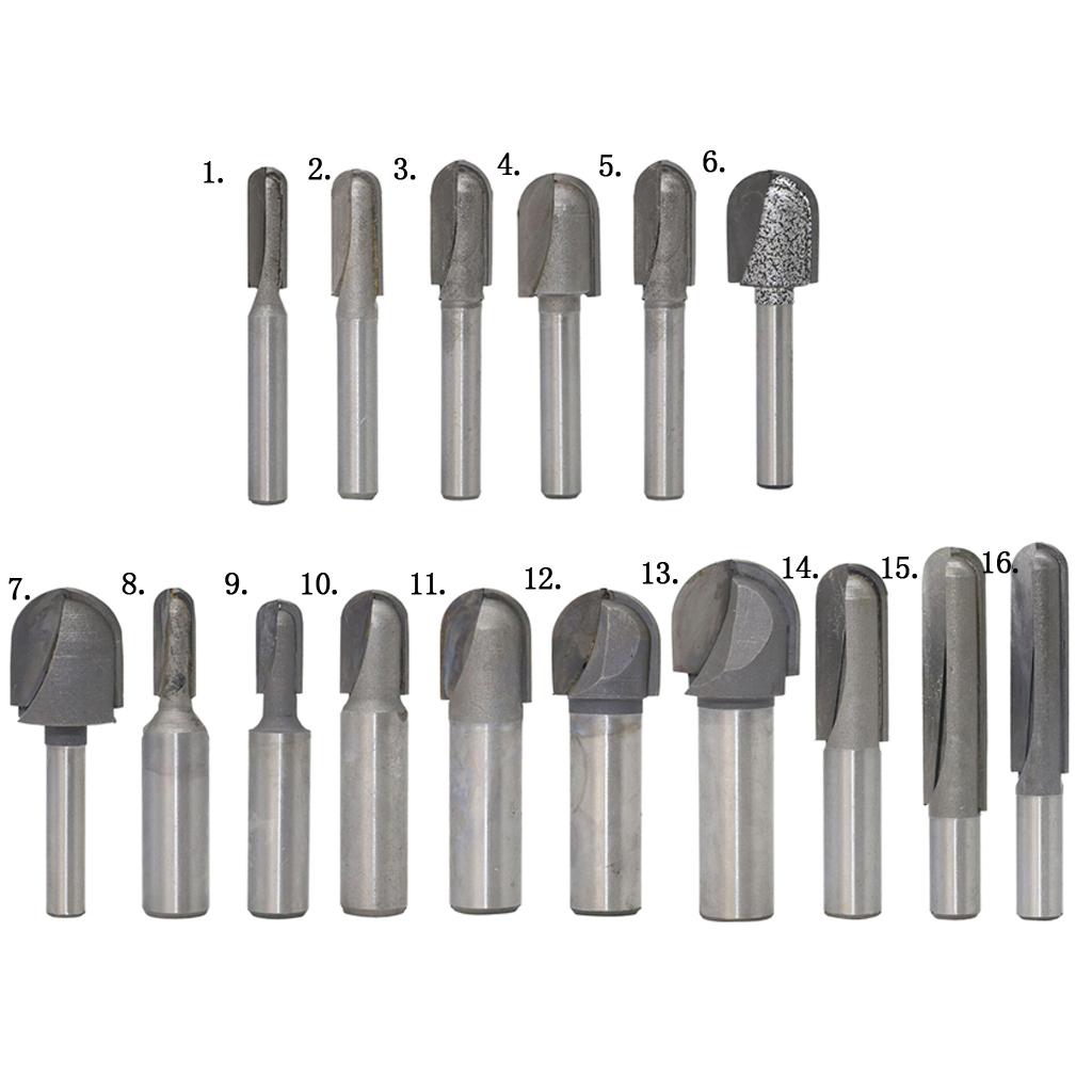 Woodworking Alloy Milling Cutter with Deep Round Bottom Cutter 6.35mm