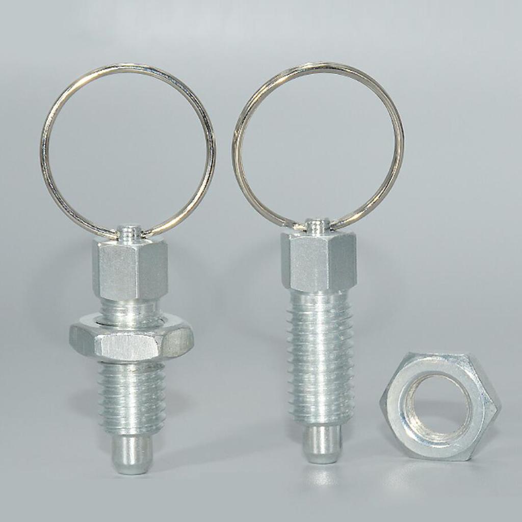 Galvanised Carbon Steel Non Lock-Out Indexing Plunger M6 4mm Flat