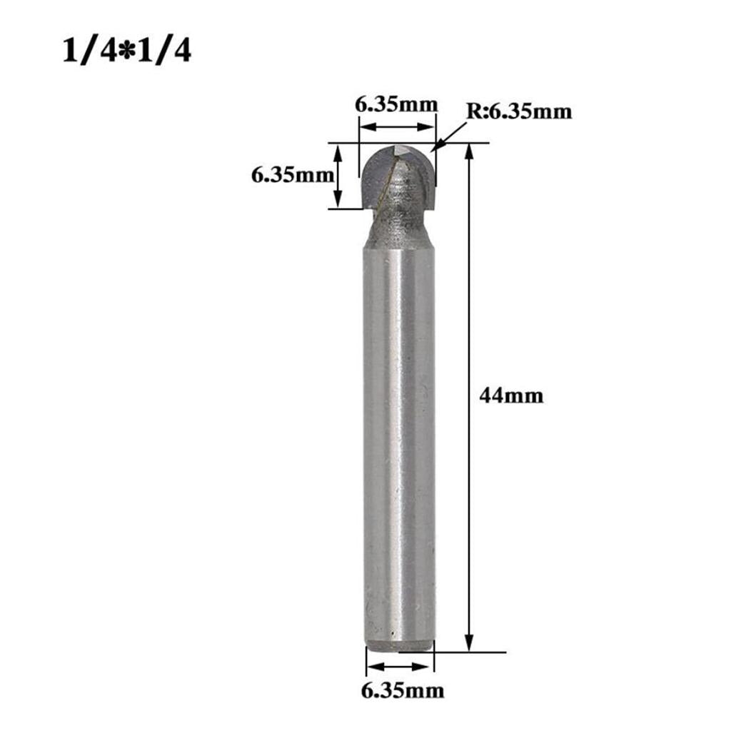 Woodworking Alloy Milling Cutter with Deep Round Bottom Cutter 6.35x6.35mm