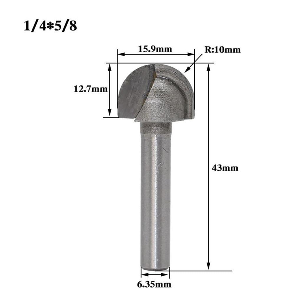 Woodworking Alloy Milling Cutter with Deep Round Bottom Cutter 12.7x15.9mm