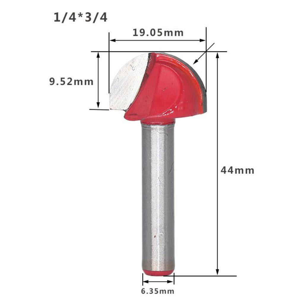 Woodworking Alloy Milling Cutter with Deep Round Bottom Cutter 14x19.05mm