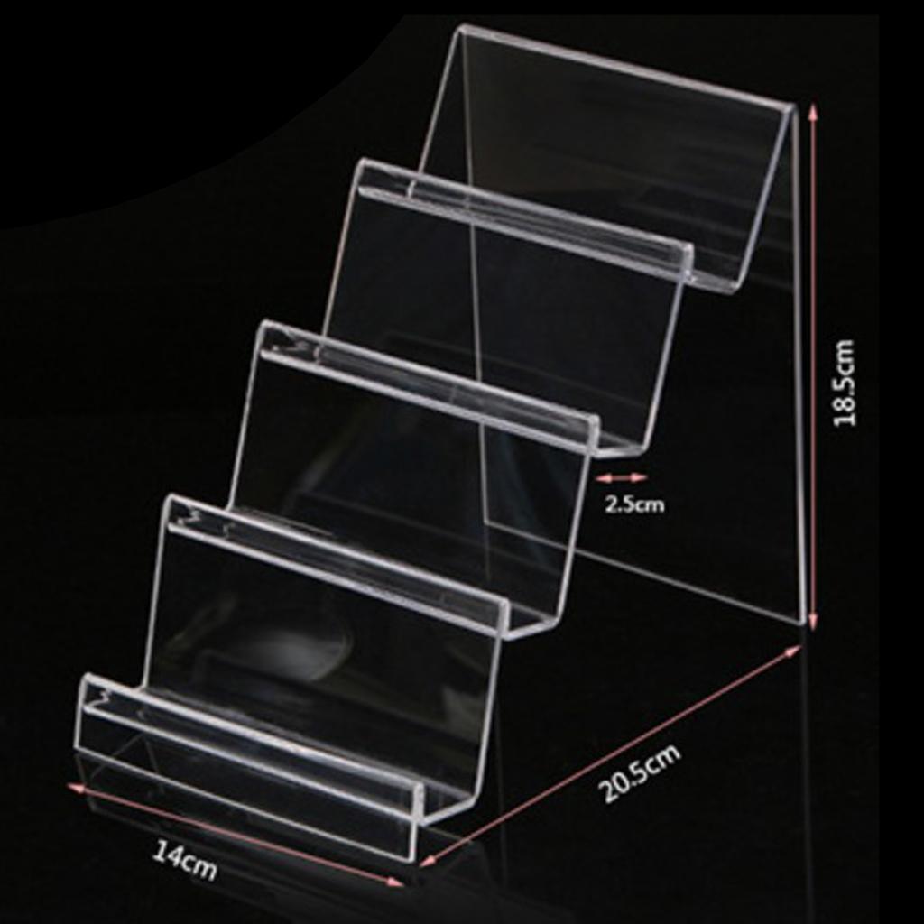 Acrylic Display Shelf Multilayer Jewelry Reveal Frame H 2.5x14cm 4-layer