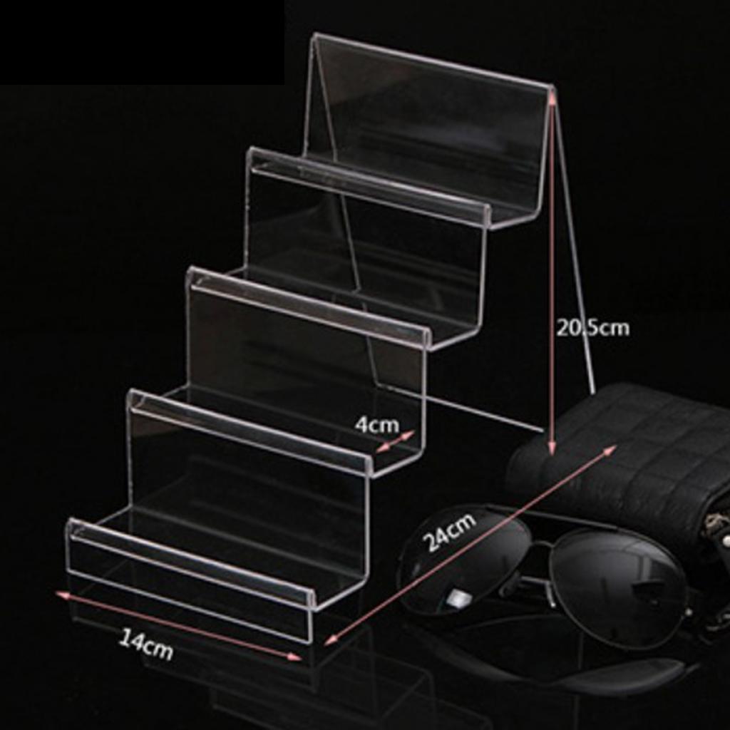 Acrylic Display Shelf Multilayer Jewelry Reveal Frame J 5.5x14cm 4-layer