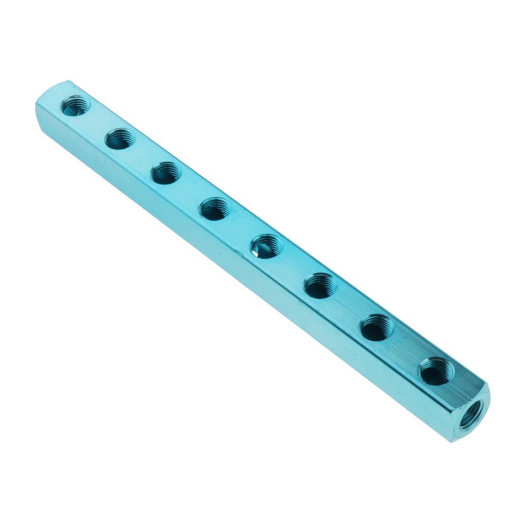 1/4" PT Thread Port Pneumatic Quick Connector Manifold Block Splitter 8 Way