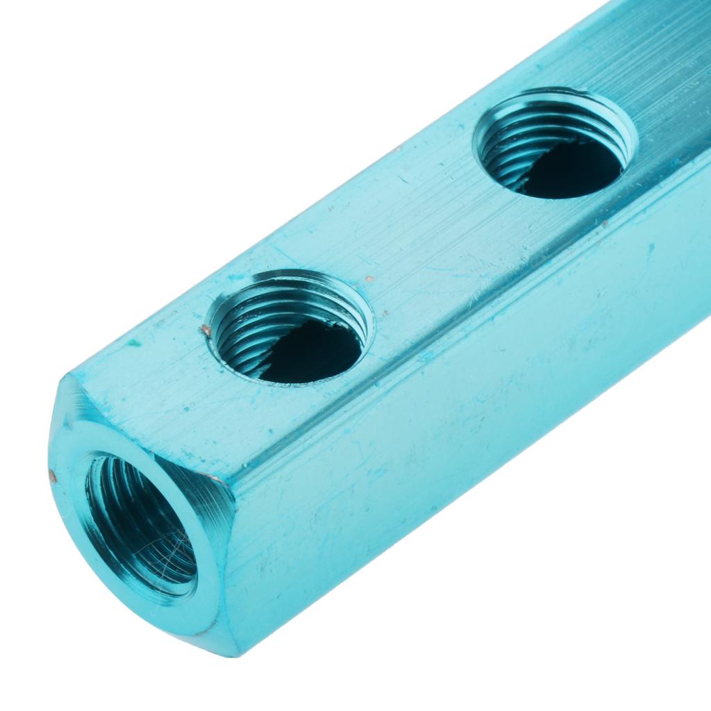 1/4" PT Thread Port Pneumatic Quick Connector Manifold Block Splitter 8 Way