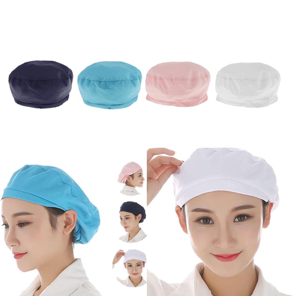 Cook Adjustable Men Women Kitchen Baker Chef Elastic Cap Hat White