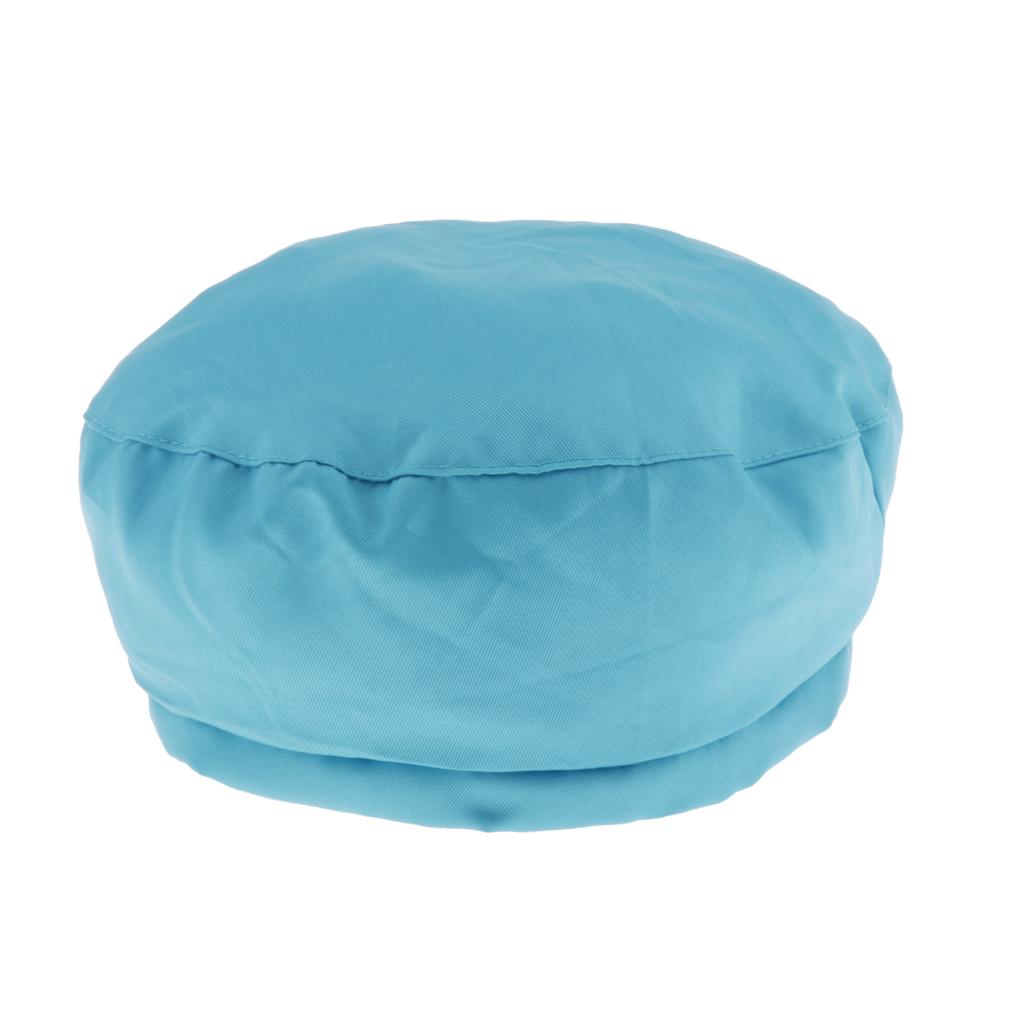 Cook Adjustable Men Women Kitchen Baker Chef Elastic Cap Hat Blue