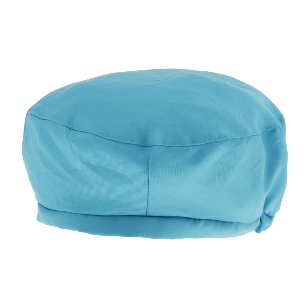 Cook Adjustable Men Women Kitchen Baker Chef Elastic Cap Hat Blue