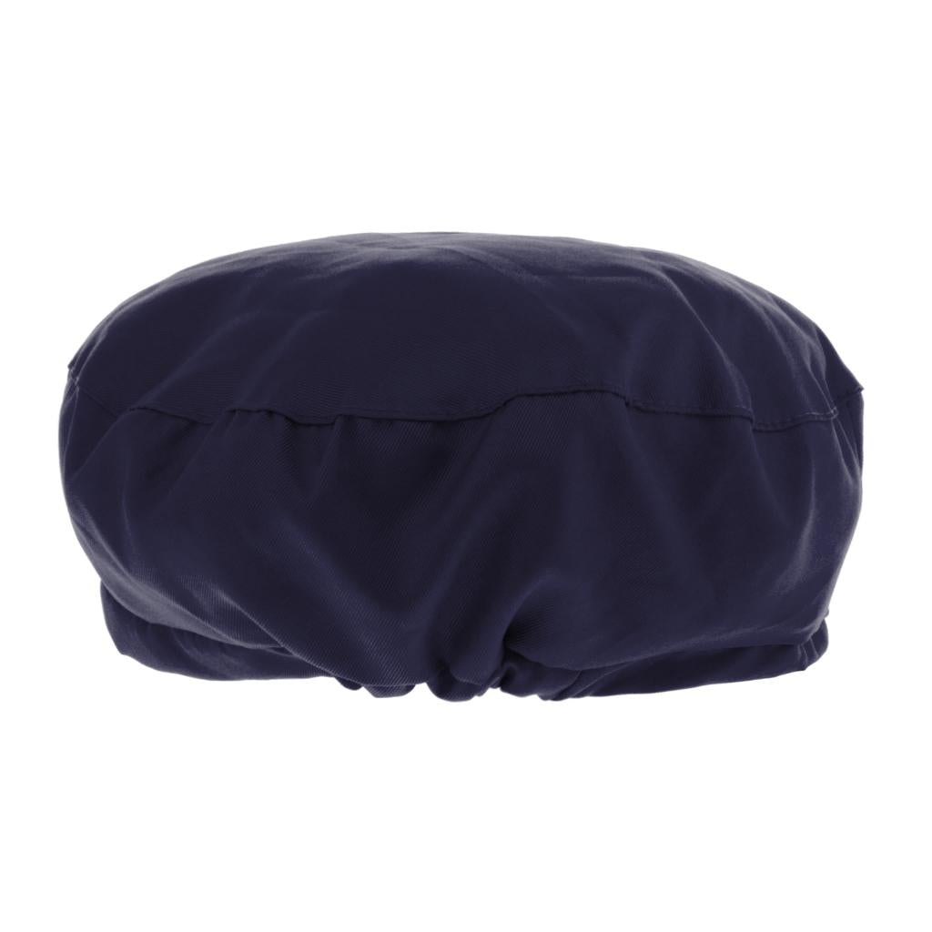 Cook Adjustable Men Women Kitchen Baker Chef Elastic Cap Hat Navy Blue