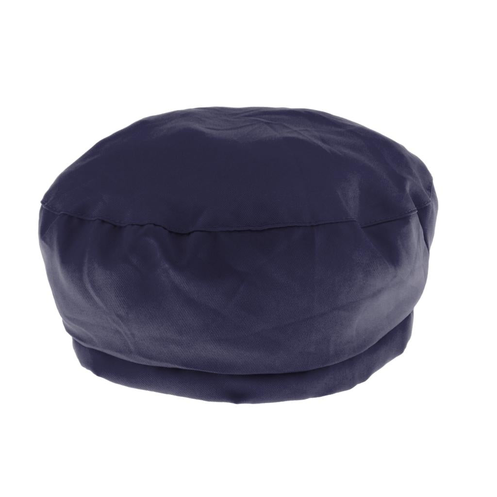 Cook Adjustable Men Women Kitchen Baker Chef Elastic Cap Hat Navy Blue