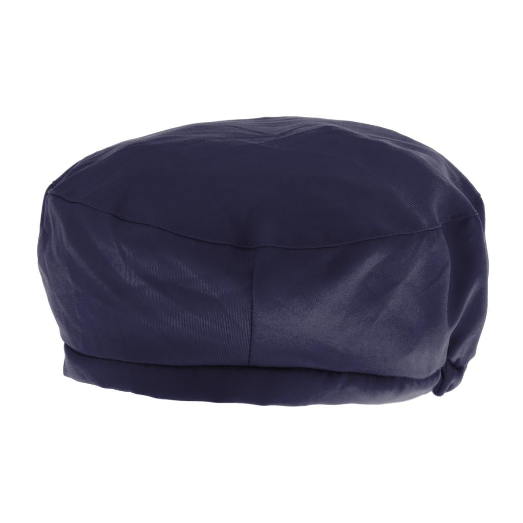 Cook Adjustable Men Women Kitchen Baker Chef Elastic Cap Hat Navy Blue