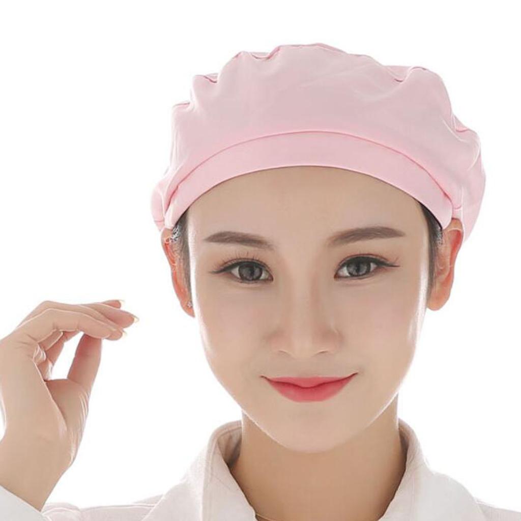 Cook Adjustable Men Women Kitchen Baker Chef Elastic Cap Hat Pink