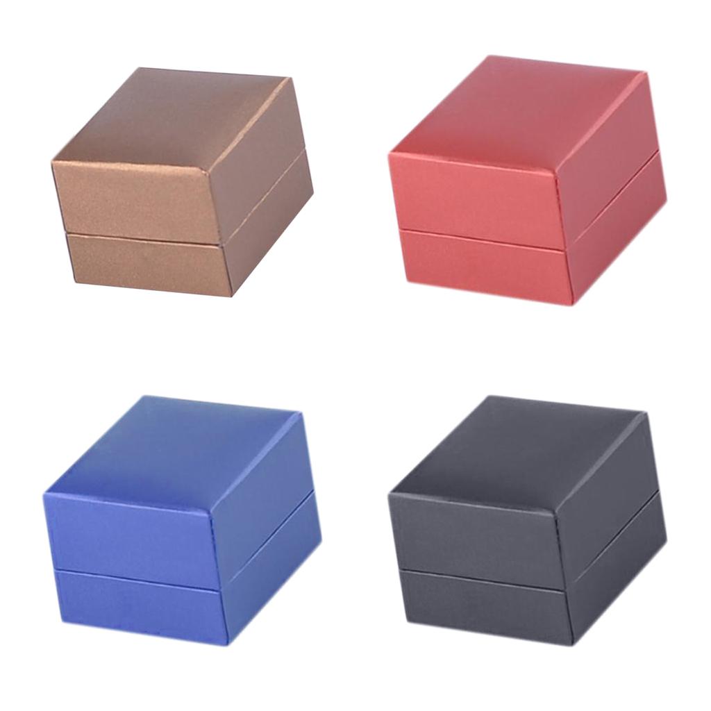 Ring Packaging Box Ring Storage Box for Gifts Gold Coffee