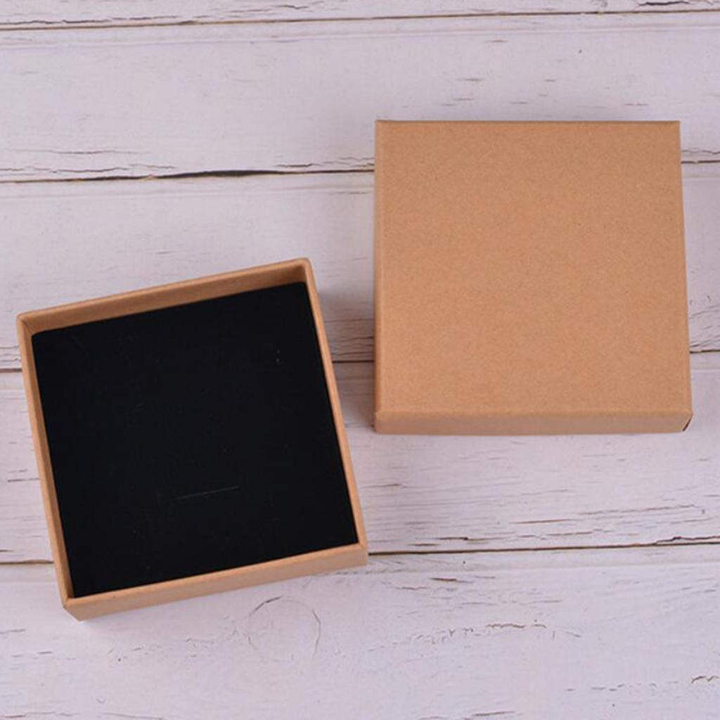 Kraft Cardboard Jewellery Gift Box Wedding Favour Cotton Cushion D