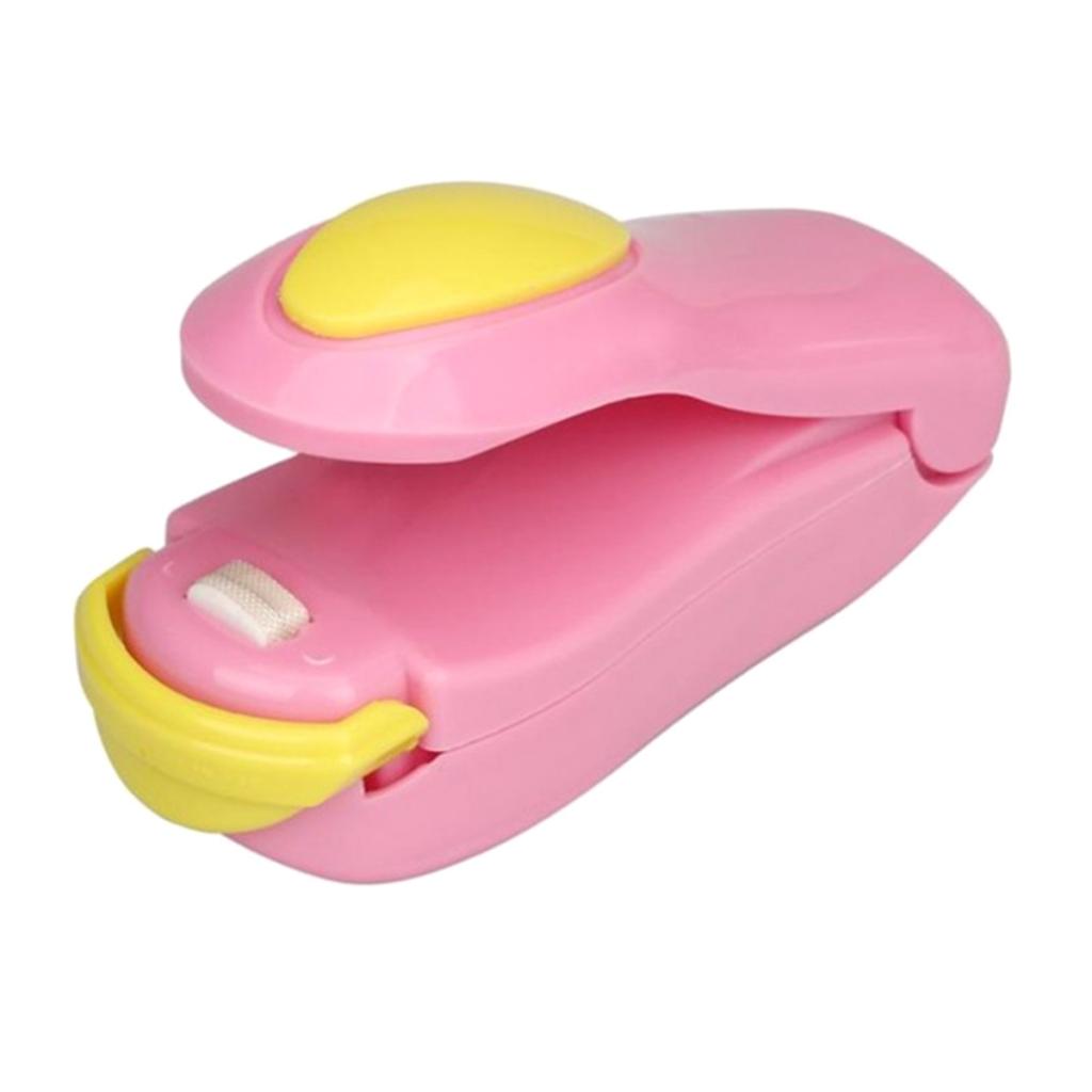 Bags Hand Actuated Mini Snack Sealer Home Hand Press Hot Sealer Pink