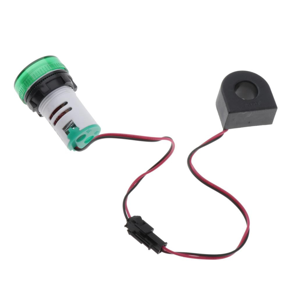 1pc Round LED Digital Ampermeter Signal Current Indicator Voltage Amp AC Green