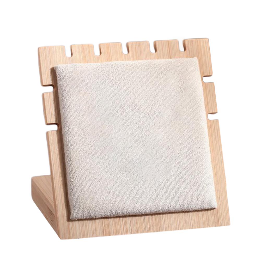 Bamboo Wooden Jewelry Display Plate Necklace Storage Stand for Shop, Home F