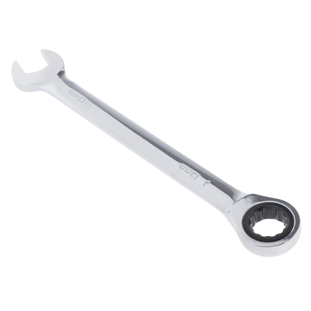 6mm-32mm Steel Metric Fixed Head Ratchet Spanner Wrench Hand Nut Tools 13mm