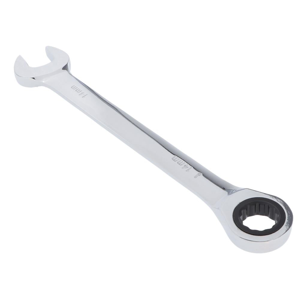 6mm-32mm Steel Metric Fixed Head Ratchet Spanner Wrench Hand Nut Tools 14mm