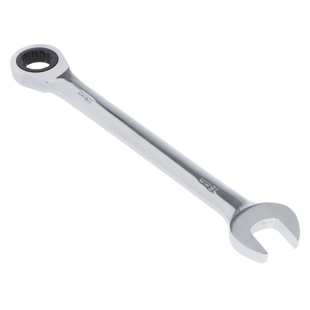 6mm-32mm Steel Metric Fixed Head Ratchet Spanner Wrench Hand Nut Tools 16mm