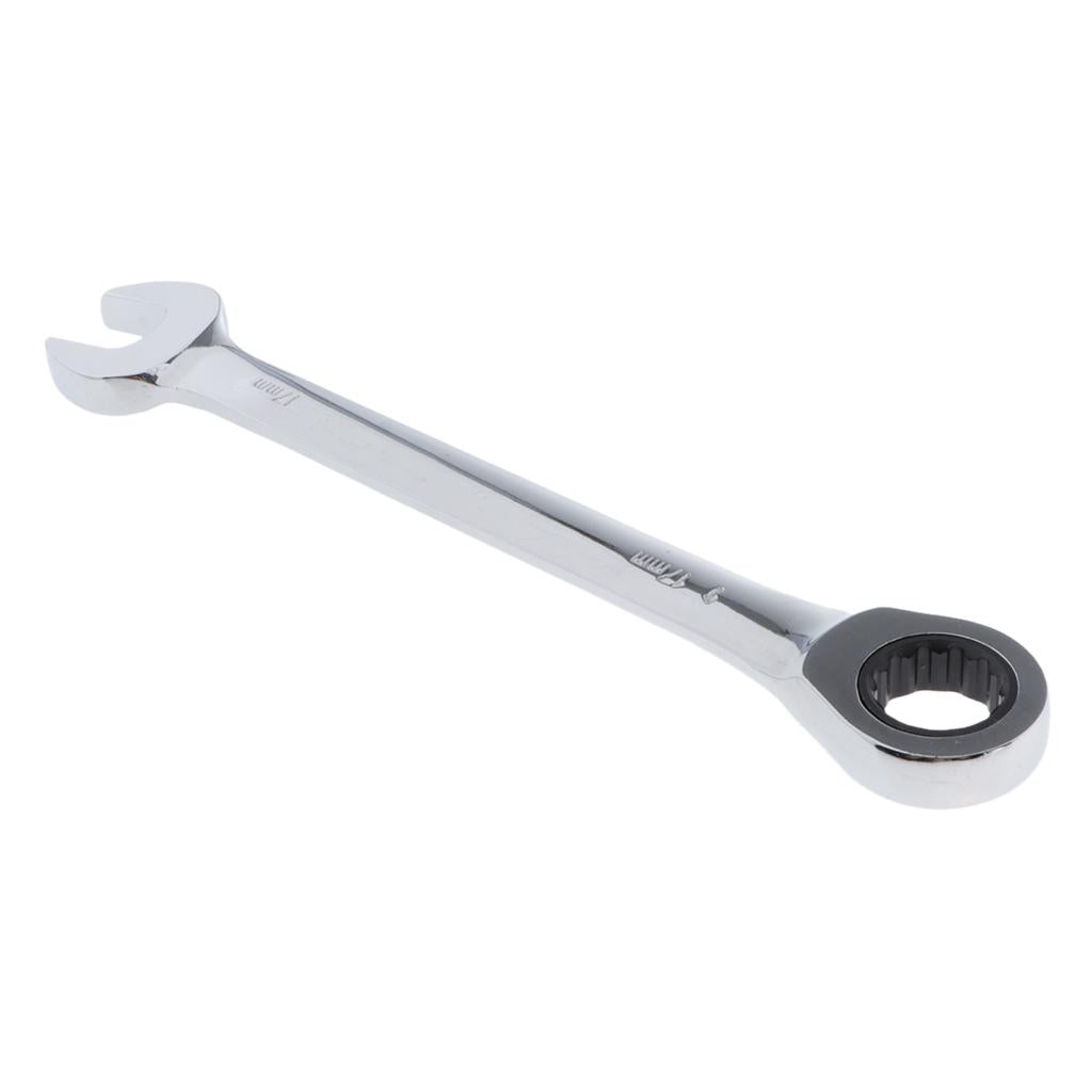 6mm-32mm Steel Metric Fixed Head Ratchet Spanner Wrench Hand Nut Tools 17mm