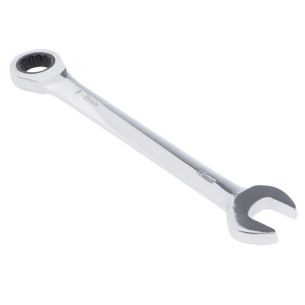 6mm-32mm Steel Metric Fixed Head Ratchet Spanner Wrench Hand Nut Tools 18mm