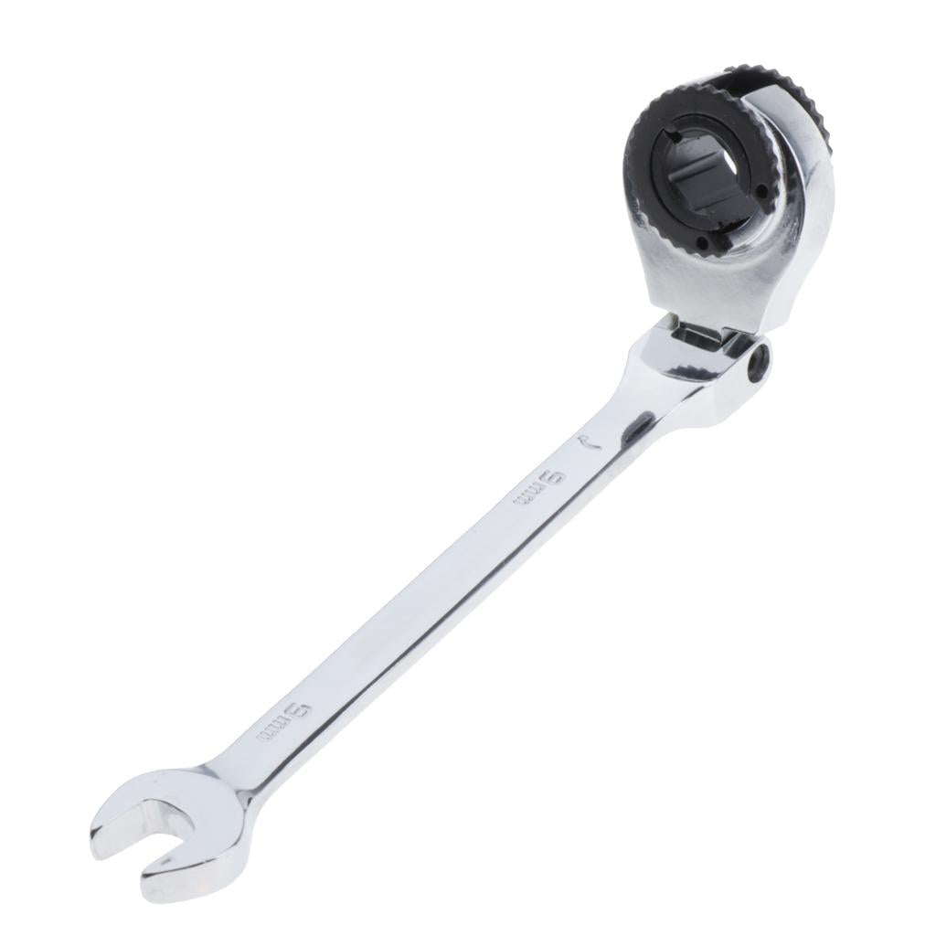 Tubing Ratchet Wrench Horn Flexible Head 72 Tooth Alloy Steel Repair Tool 9mm