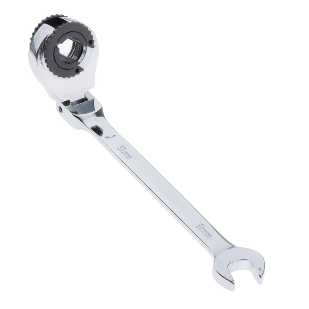 Tubing Ratchet Wrench Horn Flexible Head 72 Tooth Alloy Steel Repair Tool 9mm