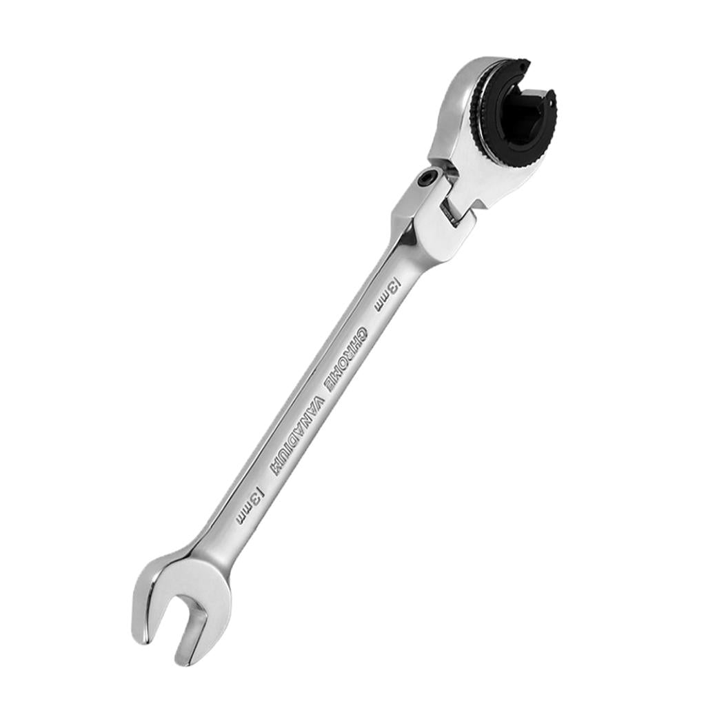 Tubing Ratchet Wrench Horn Flexible Head 72 Tooth Alloy Steel Repair Tool 13mm