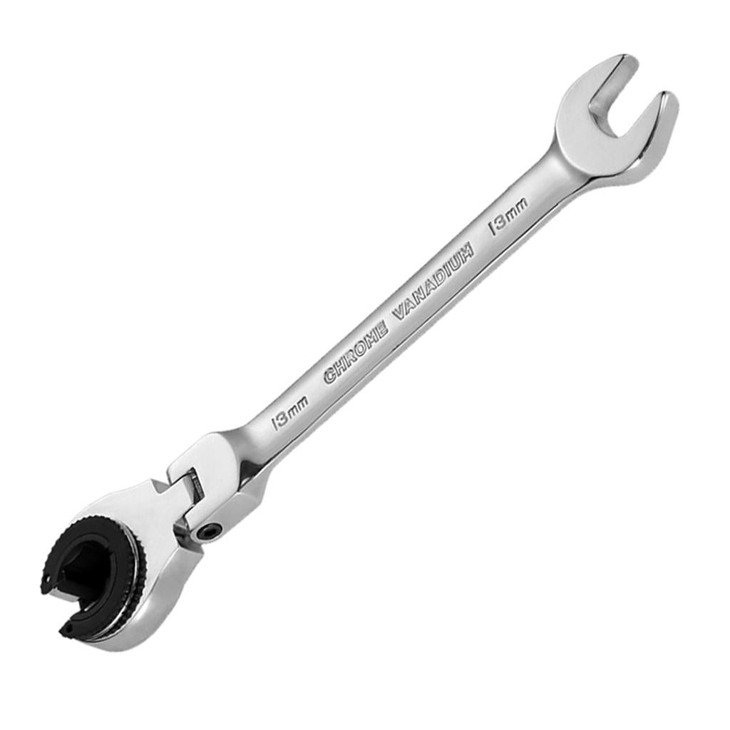Tubing Ratchet Wrench Horn Flexible Head 72 Tooth Alloy Steel Repair Tool 13mm
