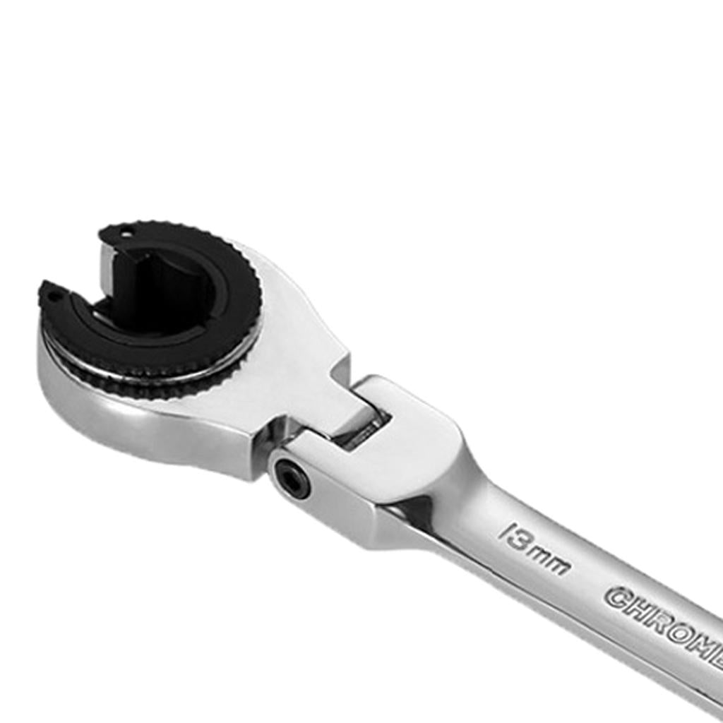 Tubing Ratchet Wrench Horn Flexible Head 72 Tooth Alloy Steel Repair Tool 13mm
