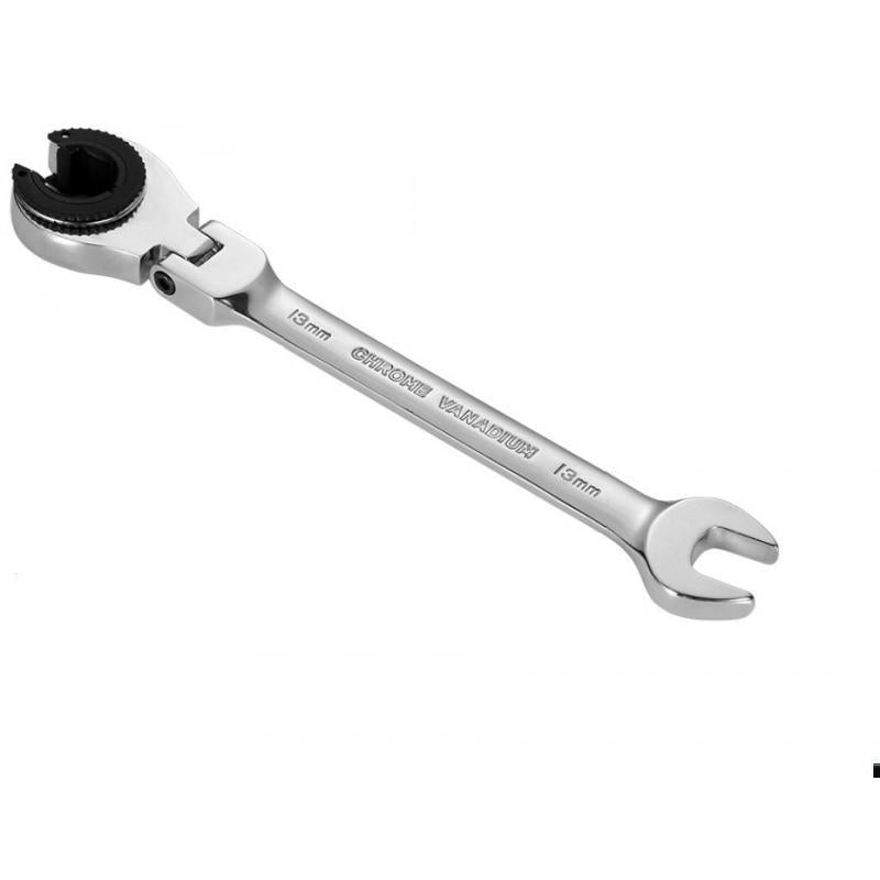 Tubing Ratchet Wrench Horn Flexible Head 72 Tooth Alloy Steel Repair Tool 13mm