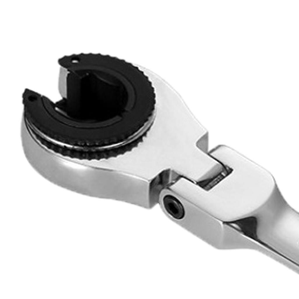 Tubing Ratchet Wrench Horn Flexible Head 72 Tooth Alloy Steel Repair Tool 15mm